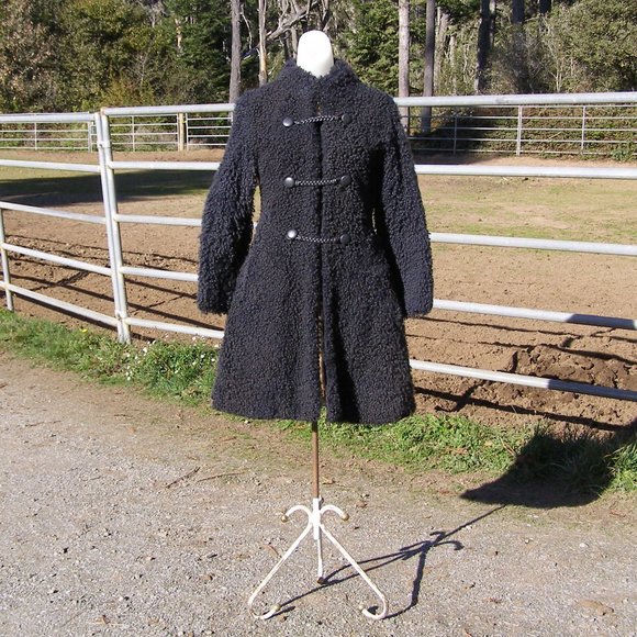 Vintage Mongolian Curley Lamb Sheep/Wool Maxie Coat 1960's